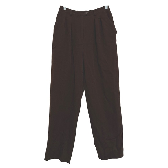 Lauren Ralph Lauren Pants - Lauren Ralph Lauren Chocolate Brown 100% Wool Pleated Pants 8 Petite High Rise